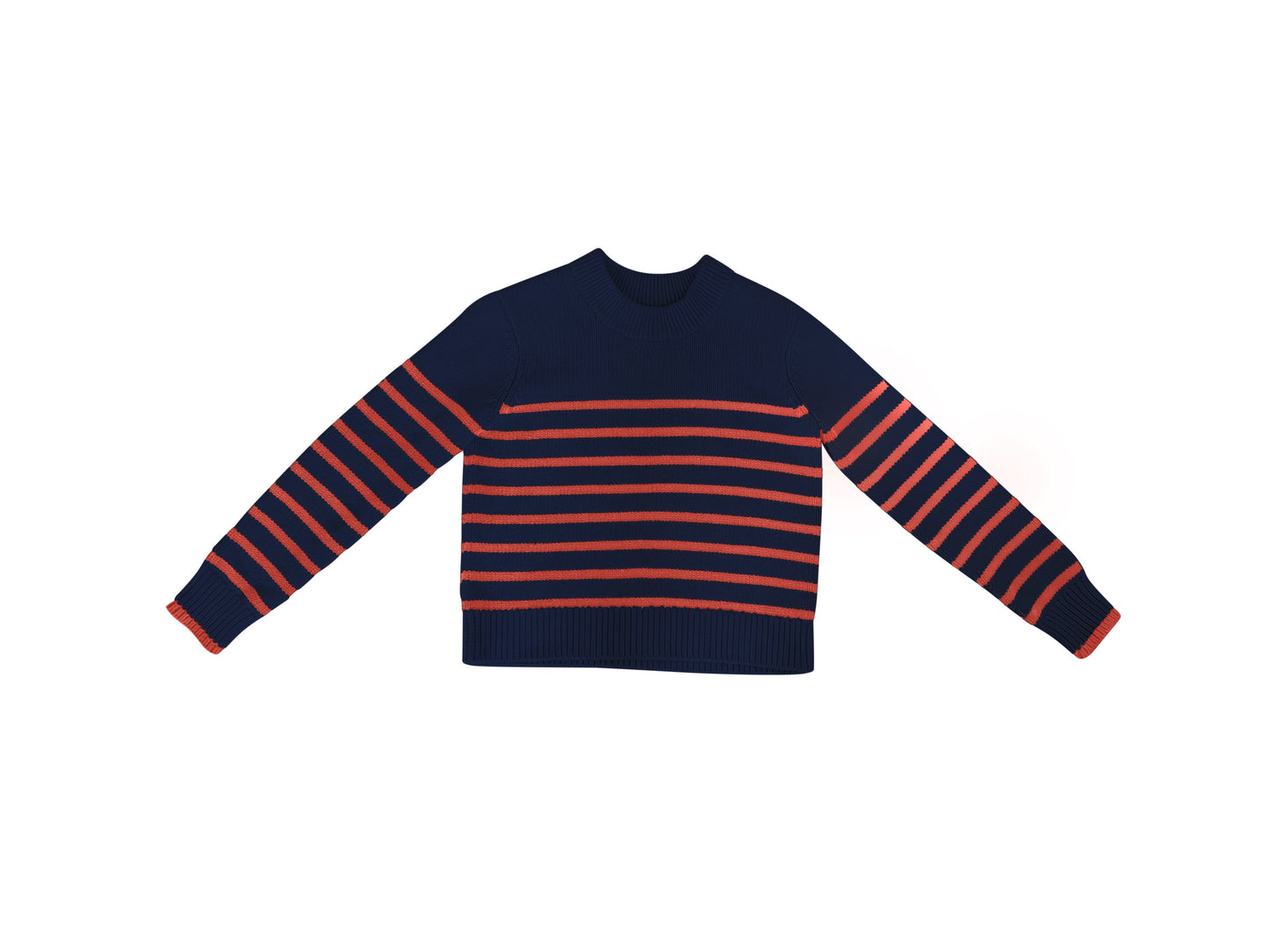 TUTTO | Navy Coral Stripe Sweater