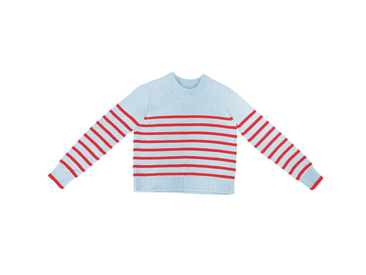 TUTTO | Light Blue Berry Stripe Sweater