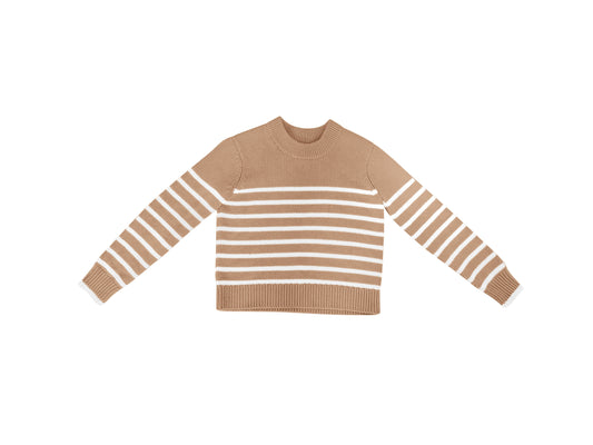TUTTO | Sand White Stripe Sweater