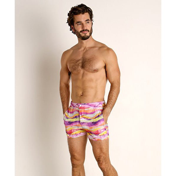 LASC Malibu Swim Shorts Pink Waves