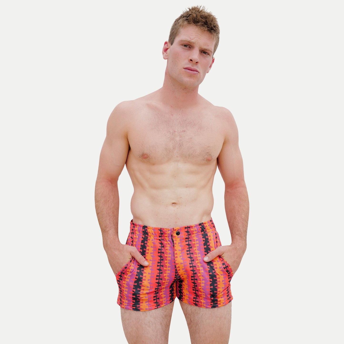 Mod Swim Shorts - Conga Pattern - Shorter Length