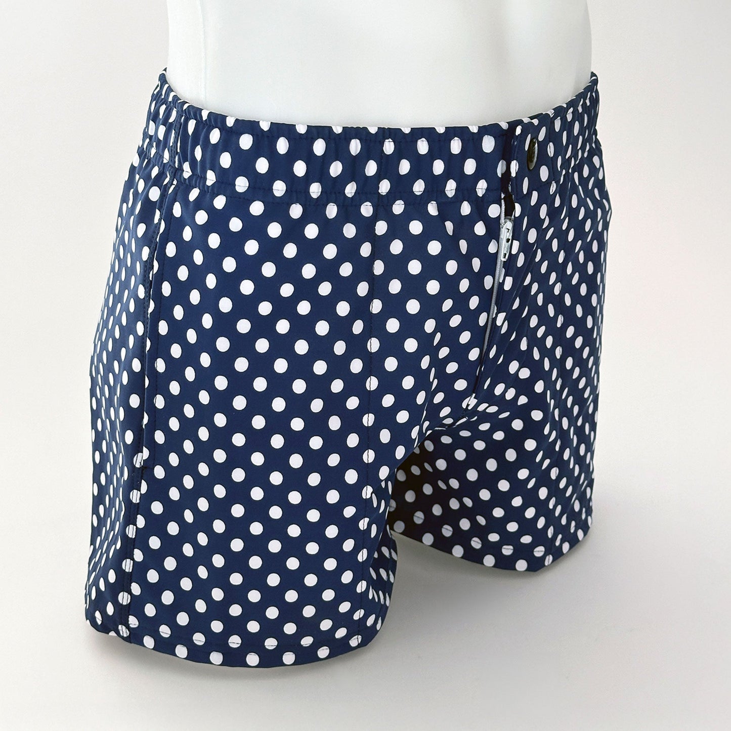 Mod Swim Shorts - Mini Dots Navy - Shorter Length
