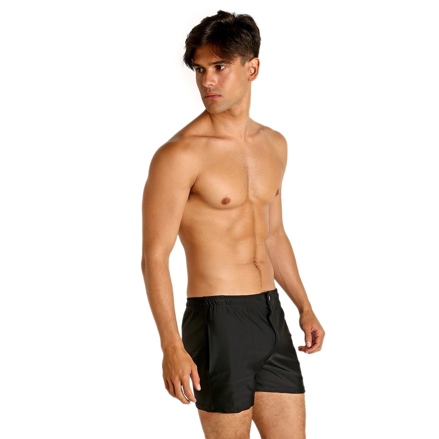Mod Swim Shorts - Solid Black  - Shorter Length
